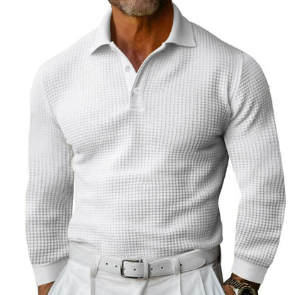 Buycenter Casual Lapel Button T-shirt - Long Sleeve, Multiple Colors Available - Buy Center