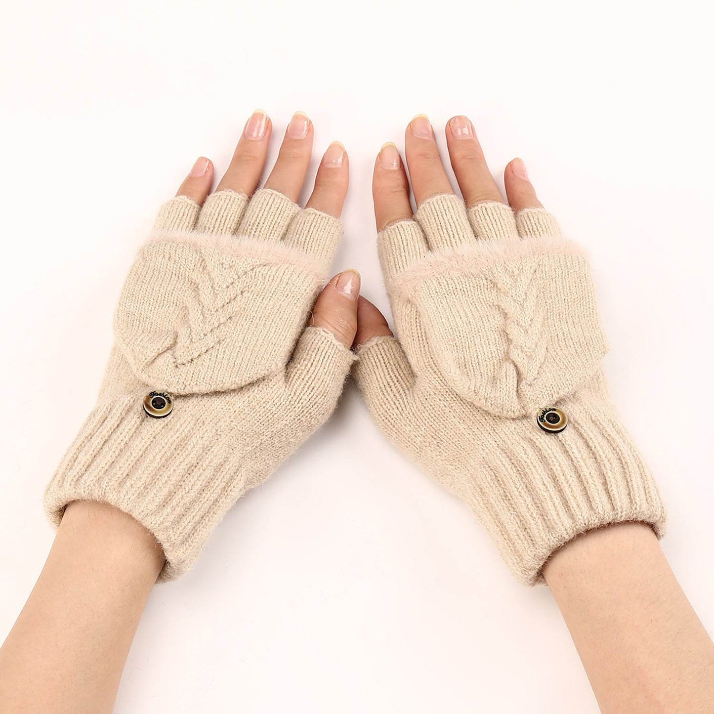 Women's Touchscreen-Friendly Wool Fingerless Gloves - Chic & Warm Winter Style - Buy Center