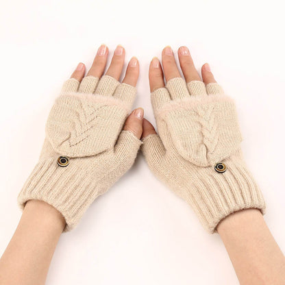 Women's Touchscreen-Friendly Wool Fingerless Gloves - Chic & Warm Winter Style - Buy Center