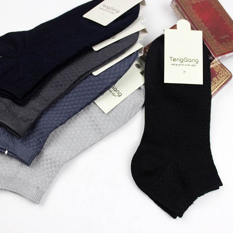 Casual Men's Bamboo Fiber Low Cut Socks - Eco-Friendly Comfort for All Seasons - Buy Center