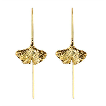 Personality Art Leaf Earrings - Antique Silver & Gold Zinc Alloy Design - Buy Center