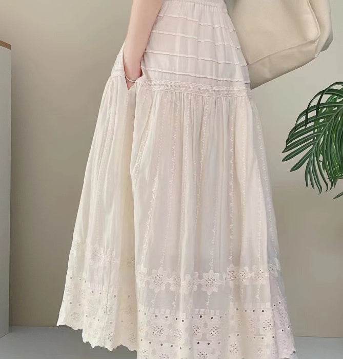 French A-Line Cotton Skirt - High Waist Slimming Design for 2025 - Buy Center