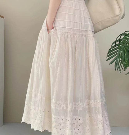 French A-Line Cotton Skirt - High Waist Slimming Design for 2025 - Buy Center