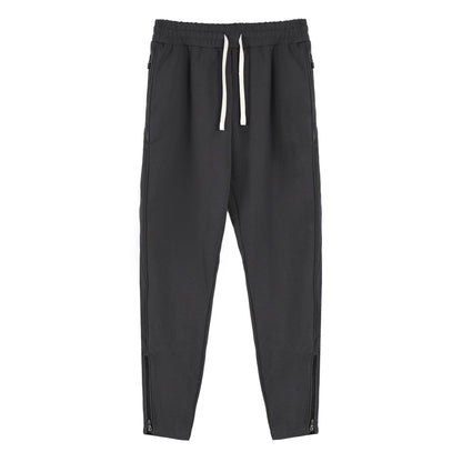 Slim Fit Zipper Ankle Banded Pants - Stylish Cropped Sports Trousers - Buy Center