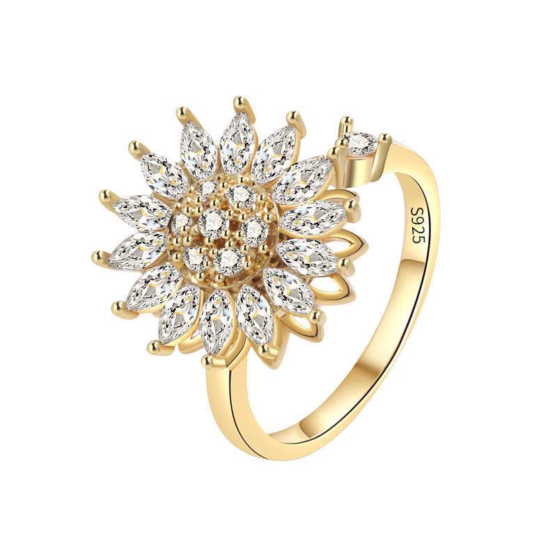 Buy Center S925 Sterling Silver Ring for Women - Adjustable Daisy Design - Buy Center