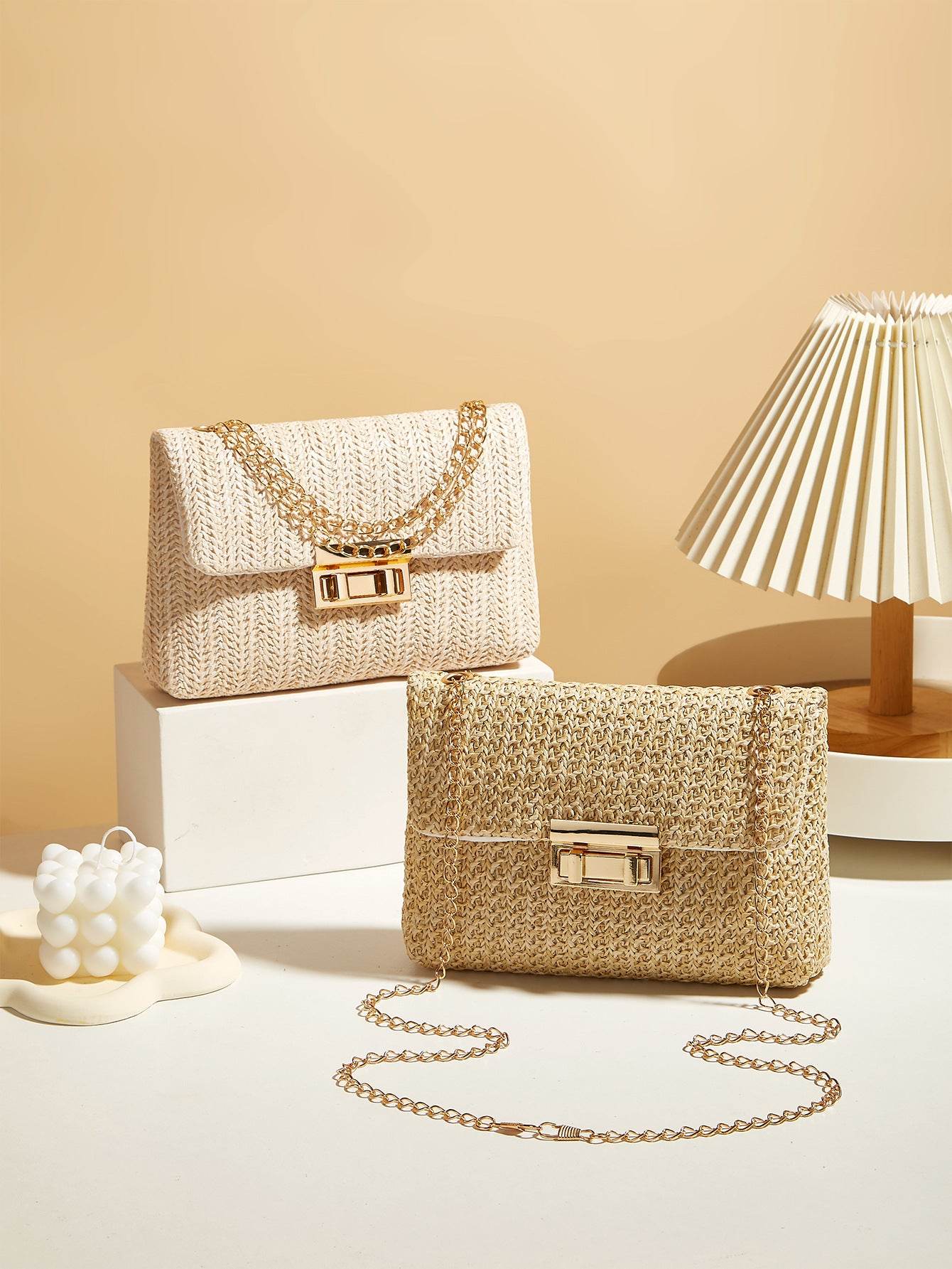 Buycenter Women's Straw Square Bag - Trendy Crossbody Fashion Backpack - Buy Center