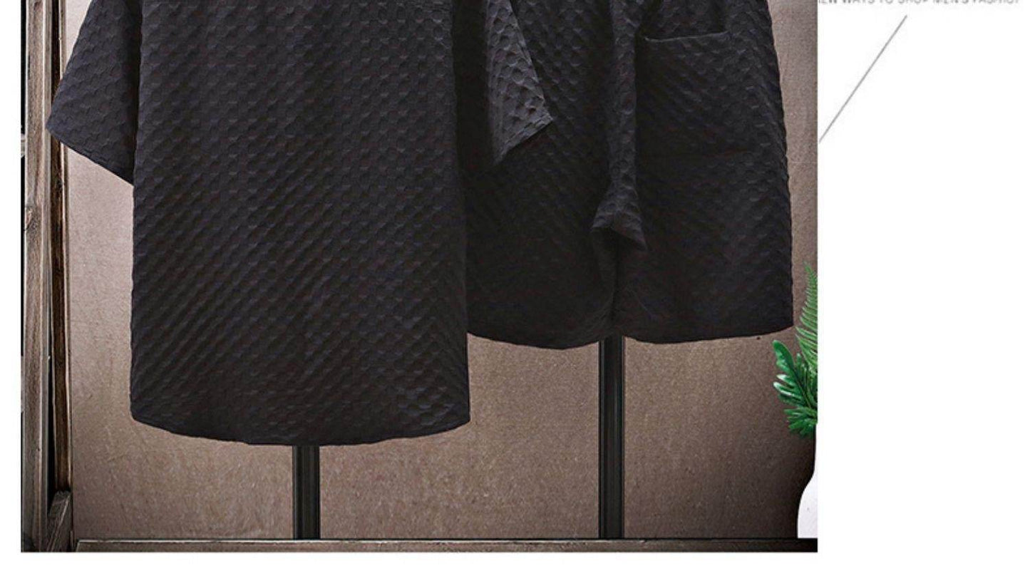 Buycenter Men's Casual Short-Sleeved Summer Suit - Loose Fit, Geometric Style - Buy Center