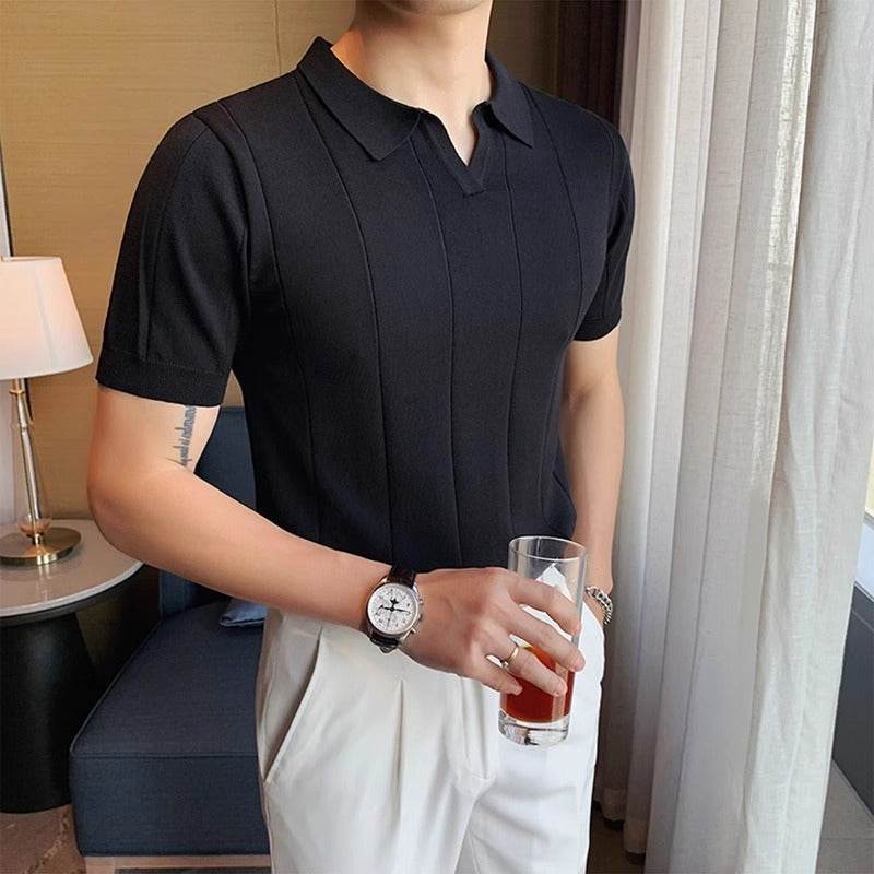 Ice Silk Short Sleeve T-shirt for Men - Loose Fit, Soft Polyester Style - Buy Center