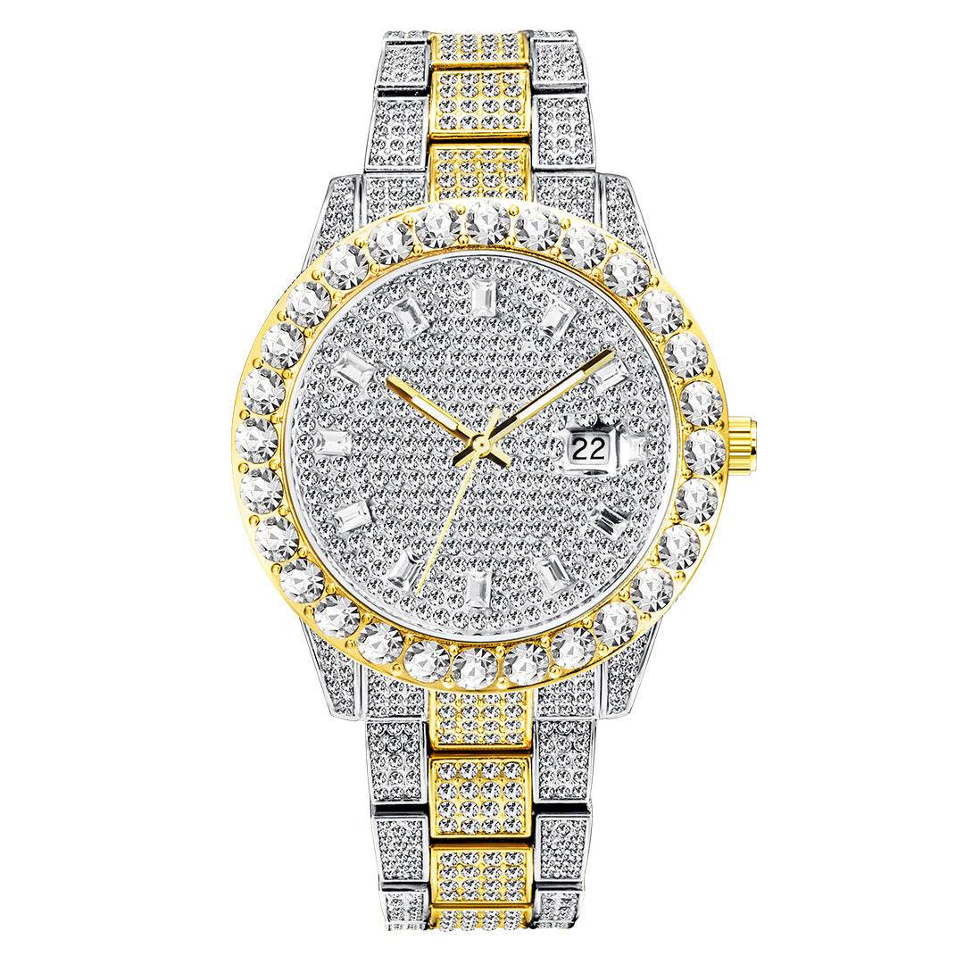 Elegant Gold Diamond Watch - Large Dial Women’s Sports Timepiece 2025 - Buy Center