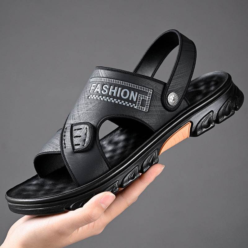 Men's Summer Cowhide Sandals - Breathable Open Toe Casual Footwear - Buy Center