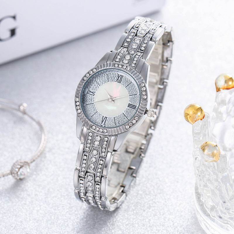 Buycenter Luxury Women's Bracelet Set - Diamond-Embedded Quartz Watch - Buy Center