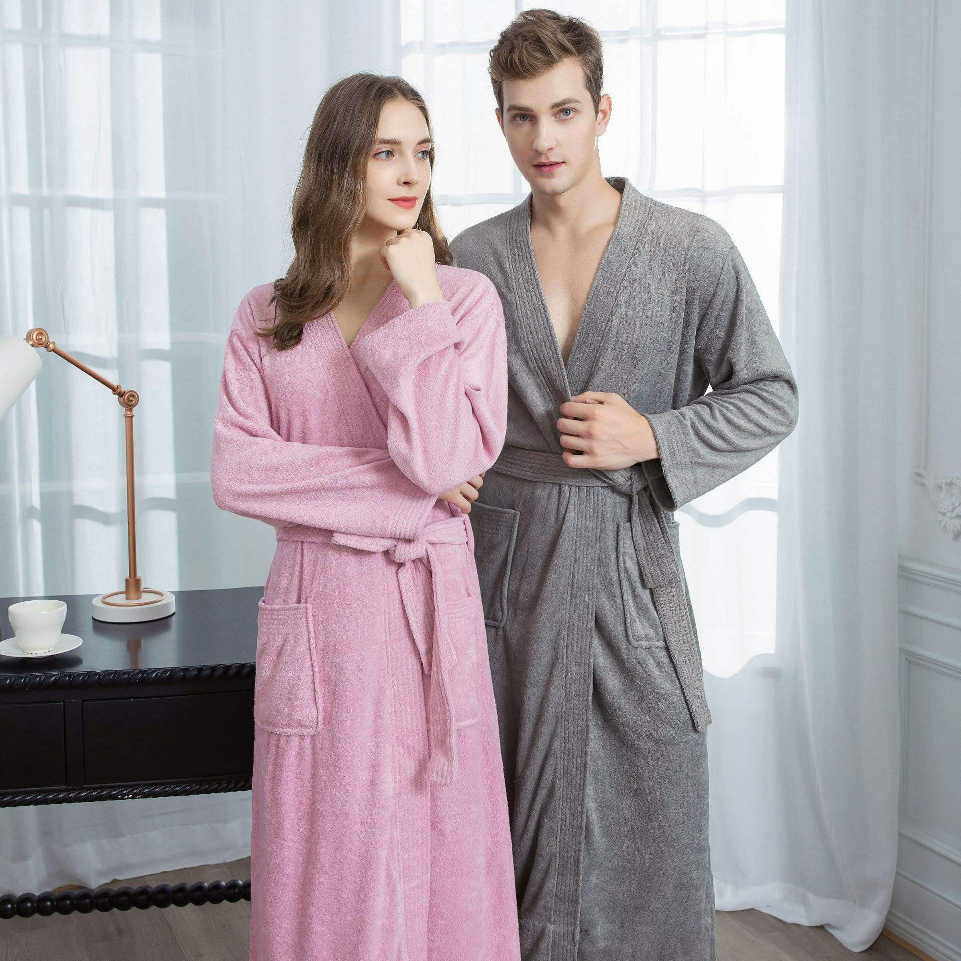 Japanese & Korean Men's Bathrobe - Stylish Towel Cloth for All Seasons - Buy Center