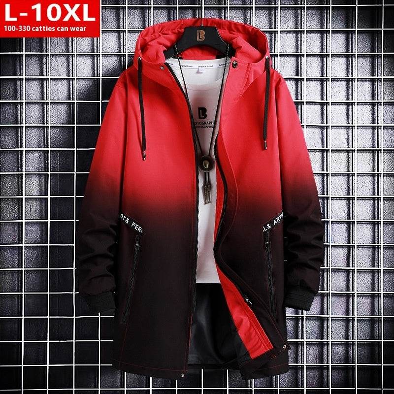 Trendy Men's Hooded Trench Coat - Stylish Spring Autumn Parka 10XL Size - Buy Center