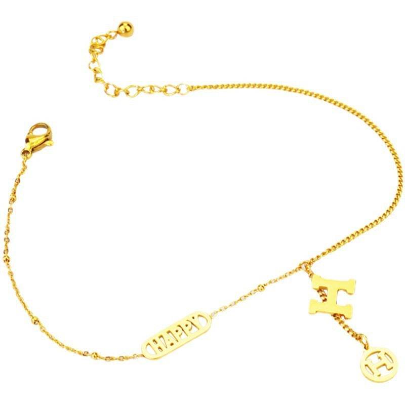 Letter H Titanium Steel Anklet - Stylish Non-Fading Body Jewelry 2025 - Buy Center