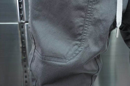 Stylish Solid Color Harem Trousers - Elastic Ankle Tie, Mid Waist Fit - Buy Center