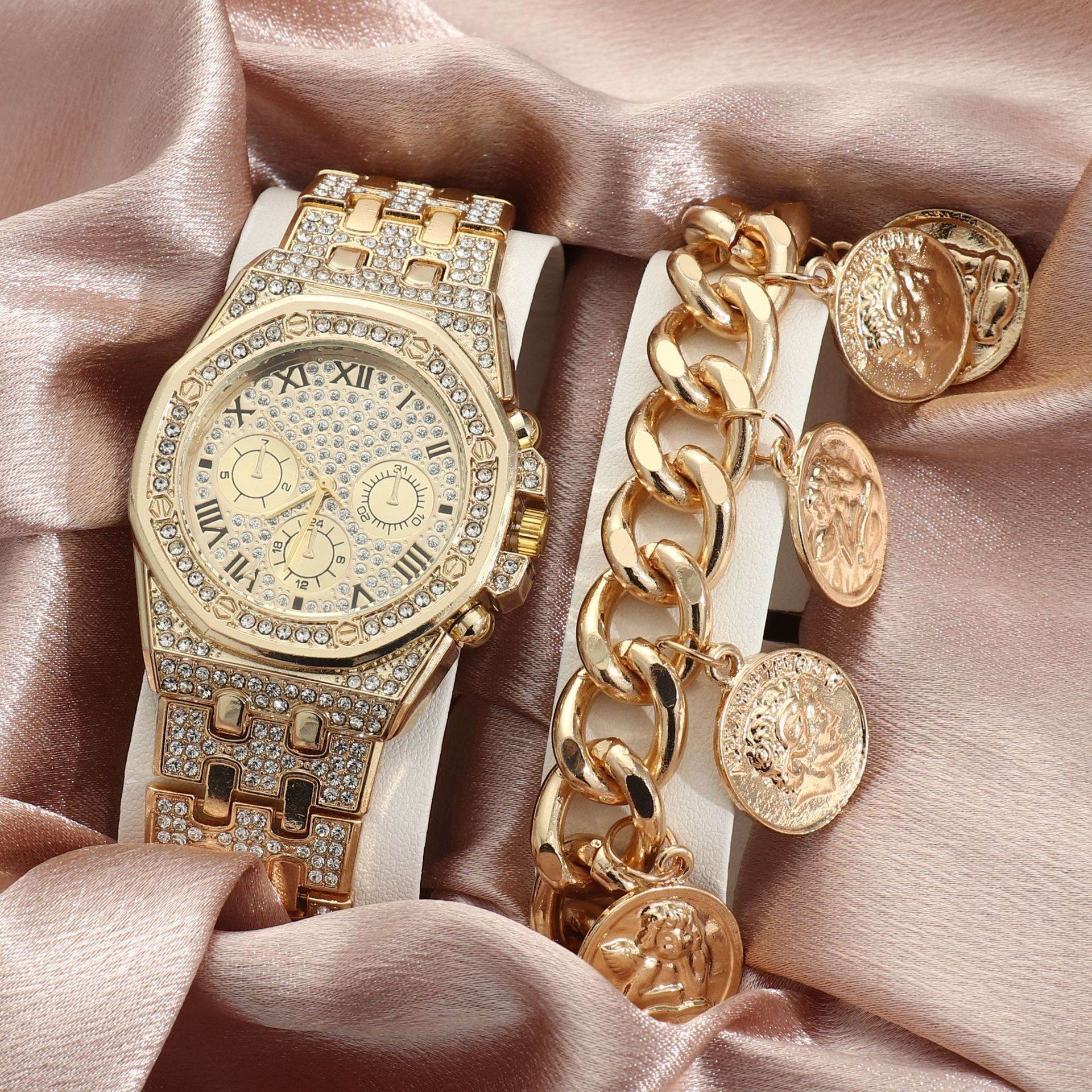 Men's Diamond Large Dial Quartz Watch - Stylish, Lightweight Design 2025 - Buy Center