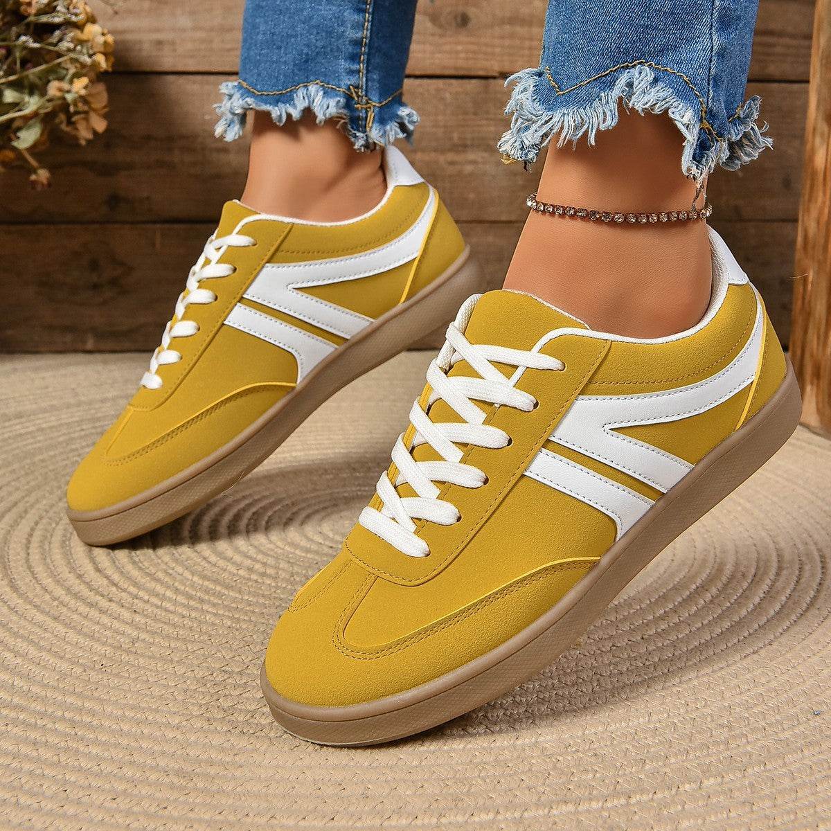 Casual Women's Lace-Up Round Toe Flats - Stylish Slip-On Shoes 2025 - Buy Center