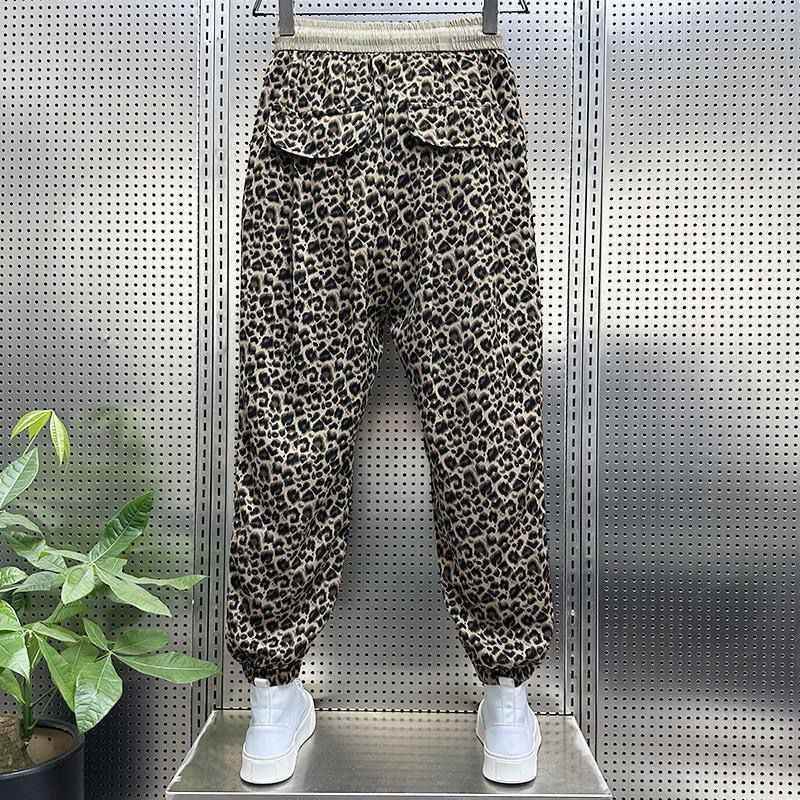 Men's Loose Leopard Print Trousers - Casual Harem Pants for All-day Comfort - Buy Center