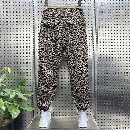 Men's Loose Leopard Print Trousers - Casual Harem Pants for All-day Comfort - Buy Center