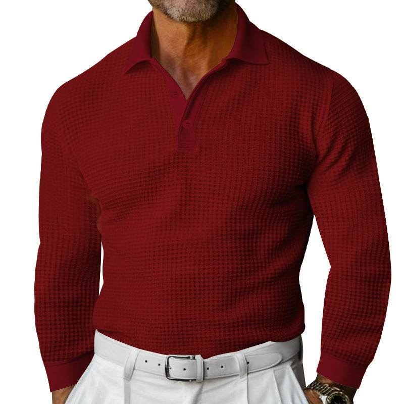 Buycenter Casual Lapel Button T-shirt - Long Sleeve, Multiple Colors Available - Buy Center