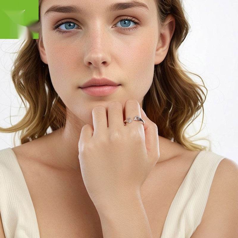 Buycenter 925 Sterling Silver Open Heart Ring - Elegant Women's Design - Buy Center