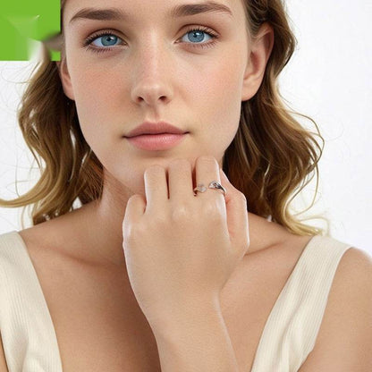 Buycenter 925 Sterling Silver Open Heart Ring - Elegant Women's Design - Buy Center