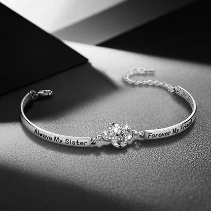 Buy Center Sisters Friendship Silver Bracelet - Exquisite Gift for Sisters - Buy Center