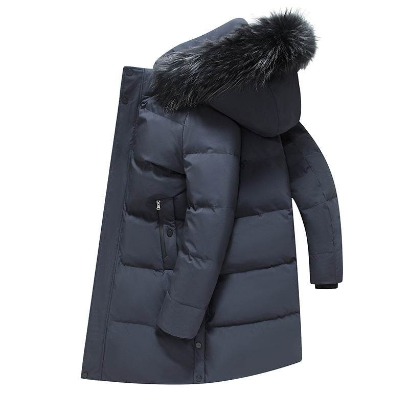 Thickened Cold-Resistant Hooded Down Jacket - Luxury Fur Collar Parka - Buy Center