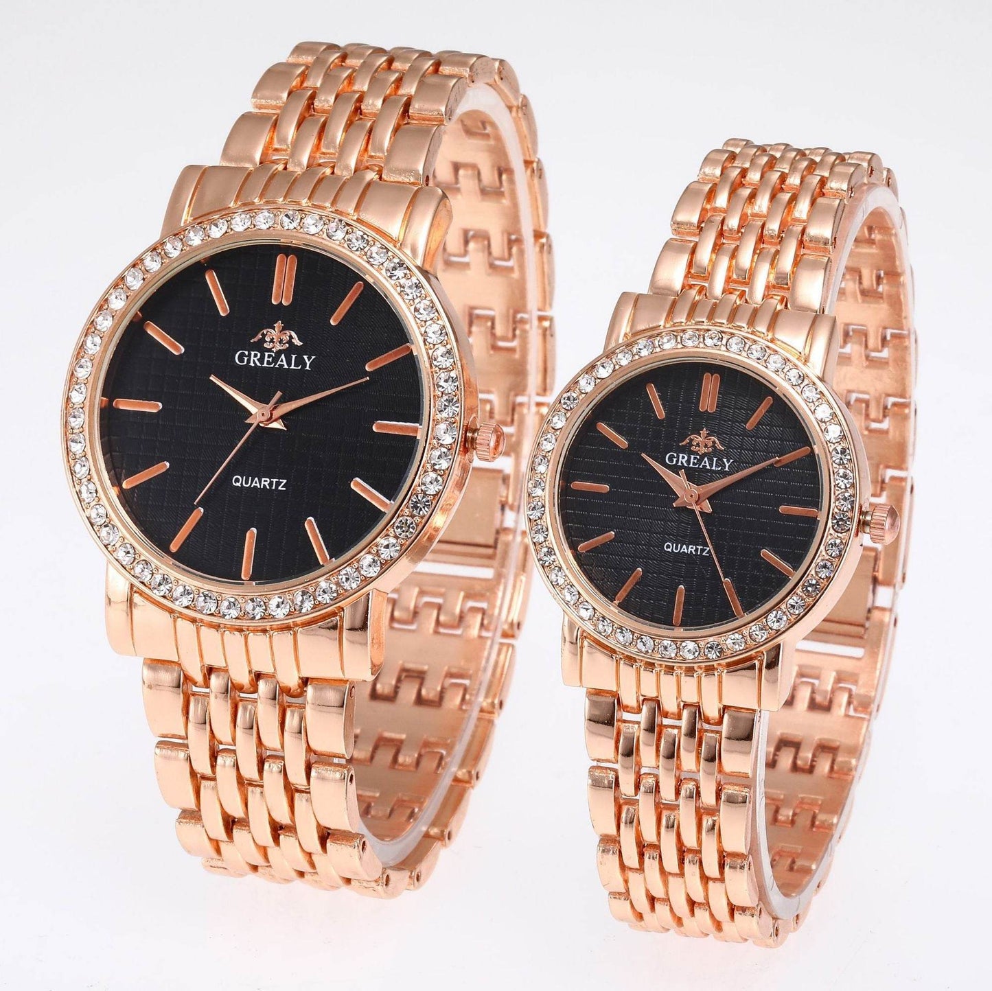 Casual Quartz Watches for Men & Women - Stylish Steel Strap with Diamonds - Buy Center