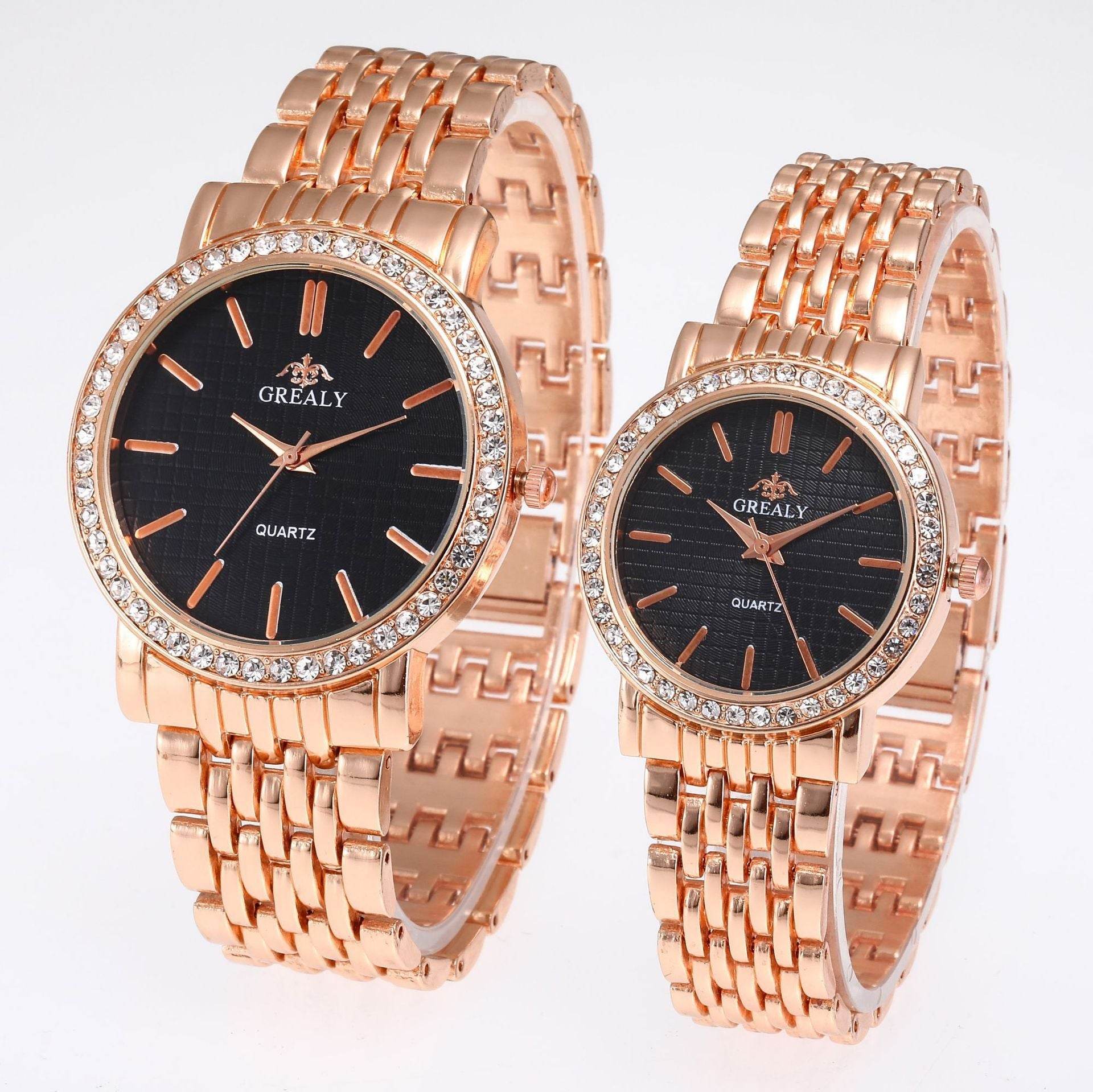 Casual Quartz Watches for Men & Women - Stylish Steel Strap with Diamonds - Buy Center