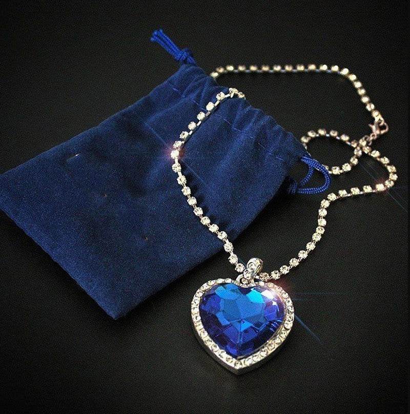 Buy Center Ocean Heart Blue Love Pendant Necklace - Stylish 45cm Jewelry Set - Buy Center