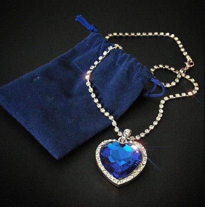 Buy Center Ocean Heart Blue Love Pendant Necklace - Stylish 45cm Jewelry Set - Buy Center