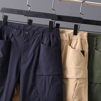 Summer Men's Cargo Shorts - Multi-Pocket Style in Navy, Khaki, Army Green - Buy Center