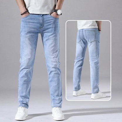 Retro Thin Tapered Jeans for Men - Stylish Casual Trousers for Summer - Buy Center