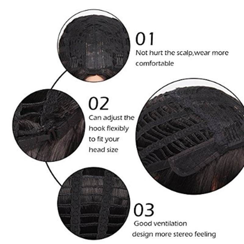 African Women's Curly Wigs - 65cm Breathable Human Hair, Stylish Look - Buy Center