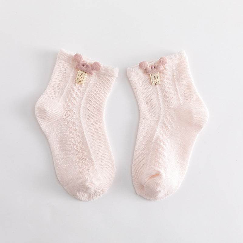 Cute Breathable Mesh Baby Socks - Thin Cotton, Striped & Cartoon Designs - Buy Center