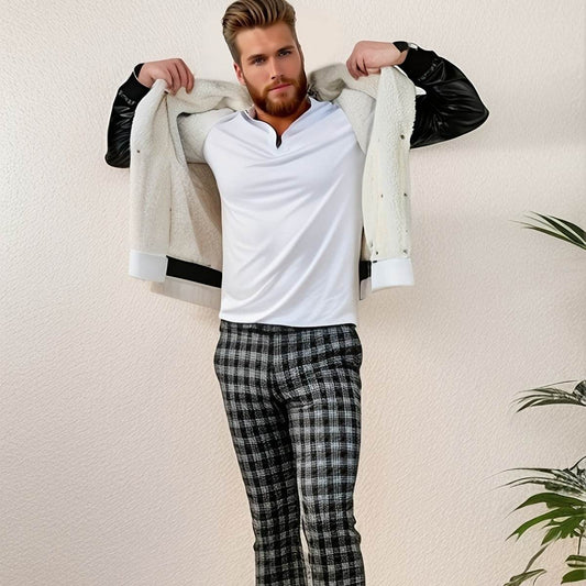 Men's Black PU Leather Coat - Thickened Fleece-Lined for Ultimate Warmth - Buy Center