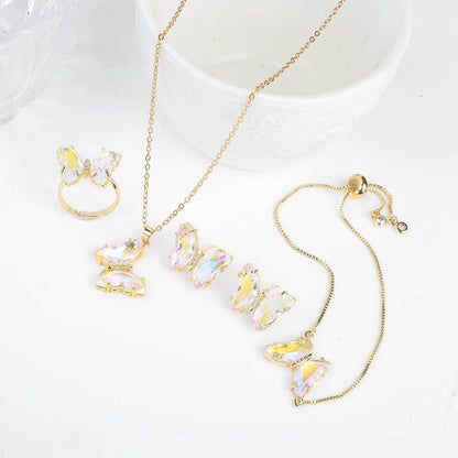Buycenter Lucky Crystal Butterfly Jewelry Set - Necklace, Earrings & More - Buy Center