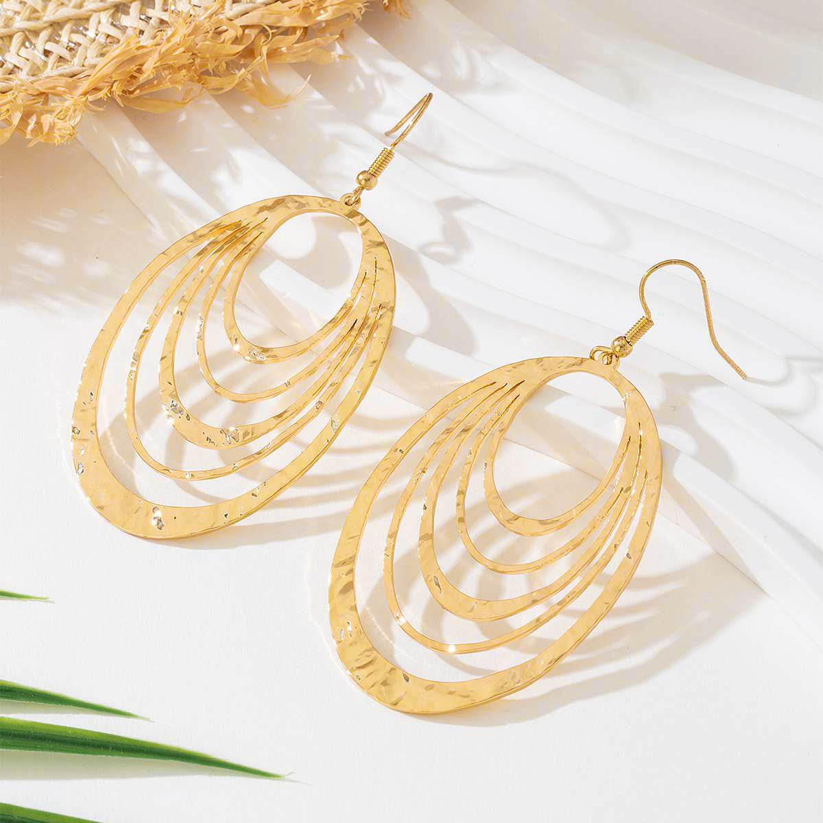 Elegant Gold Multi-layer Circle Earrings - Trendy Geometric Style 2025 - Buy Center