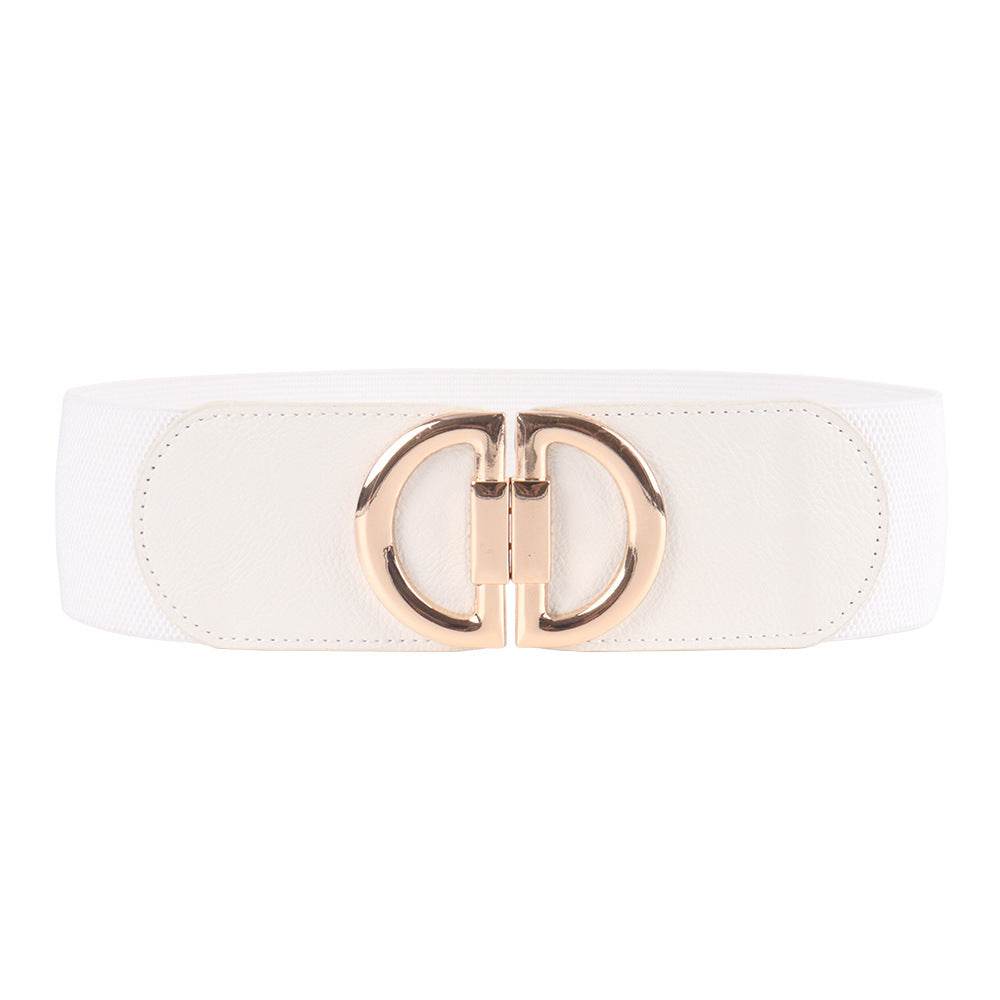 Stylish Elastic Wide Belts for Women - Adjustable PU Leather Buckle - Buy Center