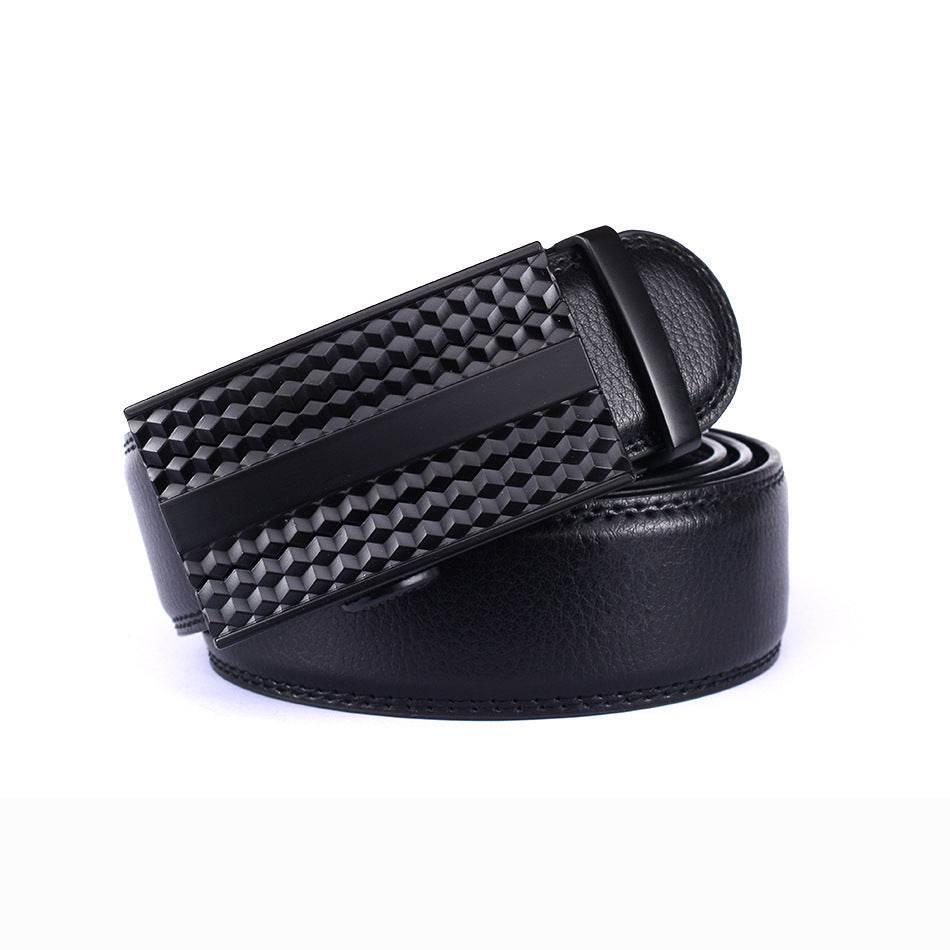 Fashion Casual Men's Leather Belt - Two-Layer Automatic Buckle Design - Buy Center