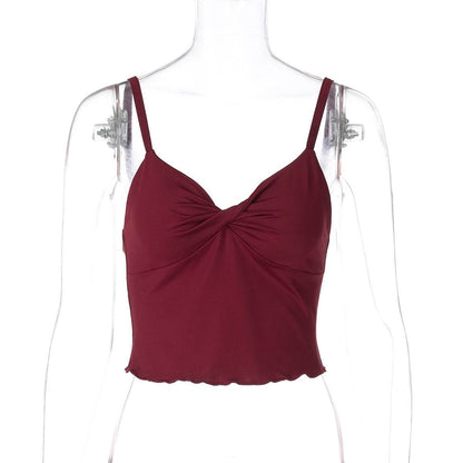 Buycenter Women's Bow Camisole Tank - Slim Fit Backless Top - Buy Center