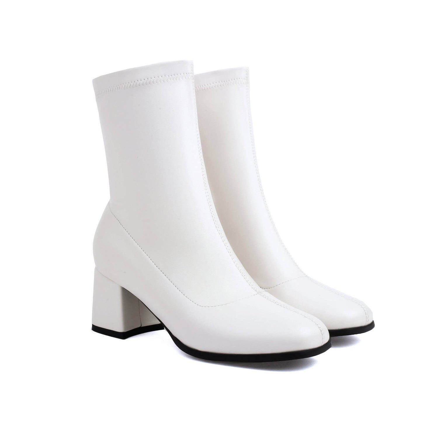 Elegant Plus Size Ankle Boots - Low Heel, Versatile Zipper for Style - Buy Center
