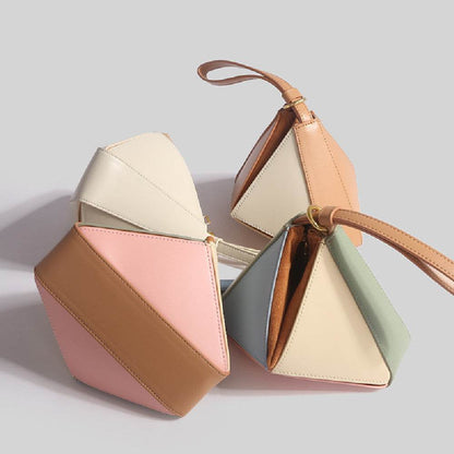 Triangular Diamond Grid Tote Bag - Adjustable Crossbody & Shoulder Strap - Buy Center