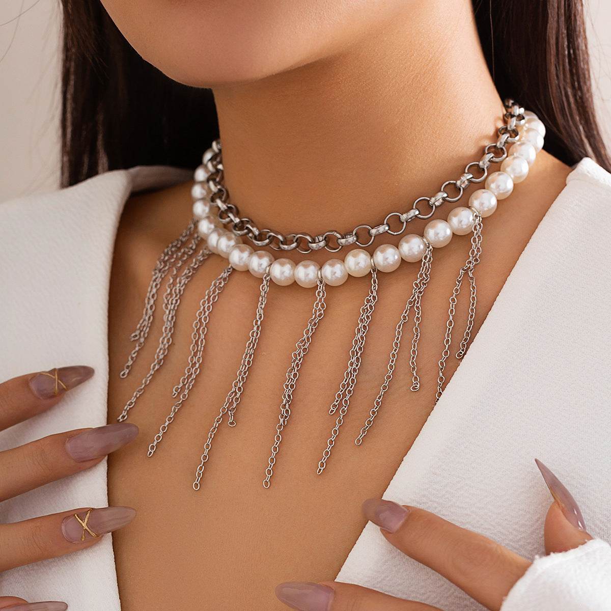 Pearl Tassel Double Layer Necklace - Elegant Women’s Jewelry 2025 - Buy Center
