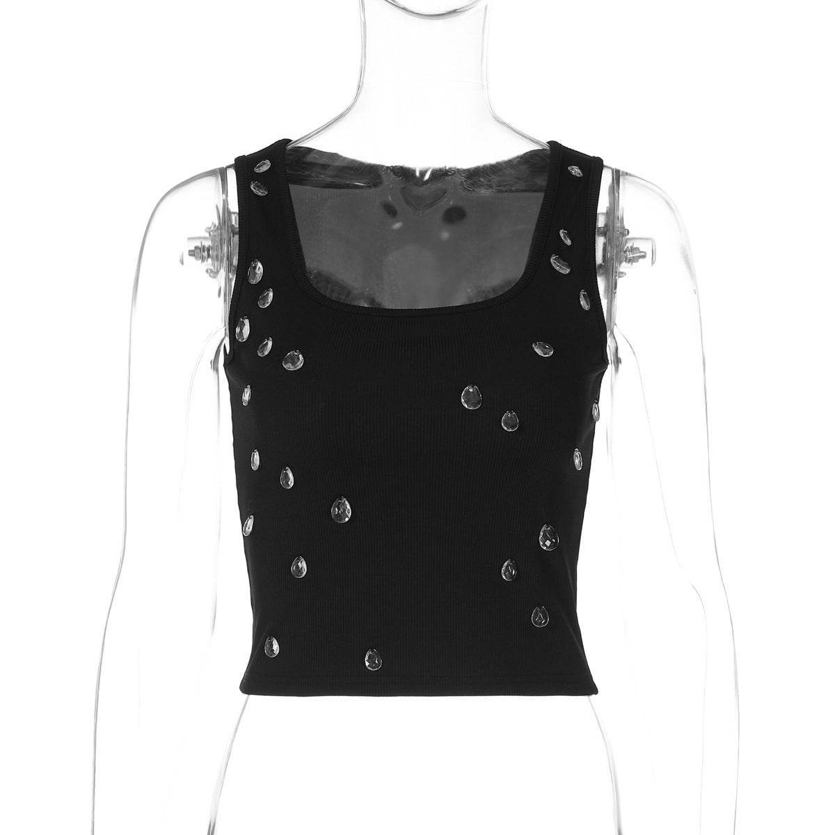 Women's Slim Fit U Collar Top - Trendy Midriff Baring Style for 2025 - Buy Center