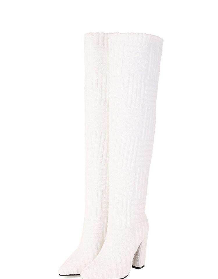 Plus Size Sexy Pointed Toe Thermal Boots - Stiletto Heels for Chic Style - Buy Center