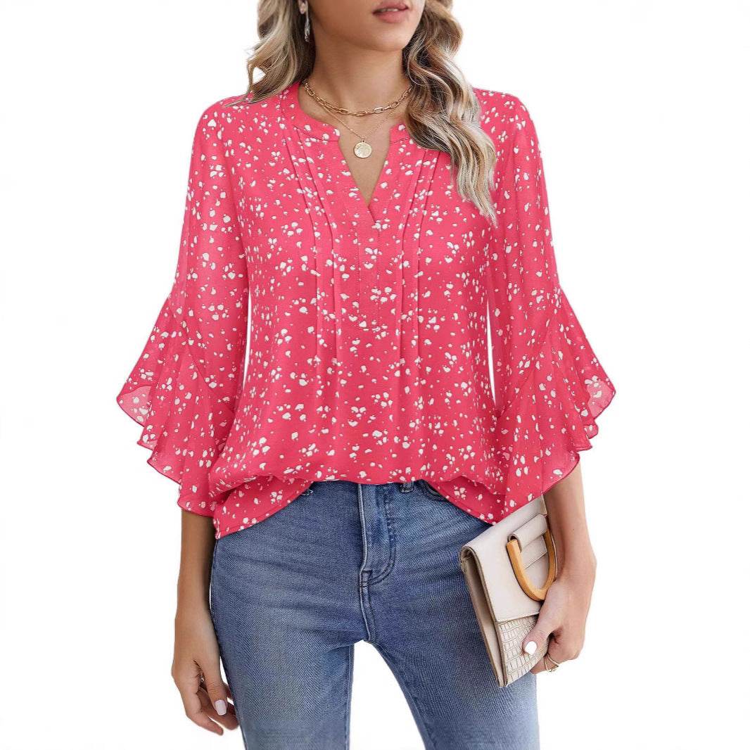 Buycenter Lotus Leaf 3/4 Sleeve Top - Loose Fit, Solid Colors Available - Buy Center