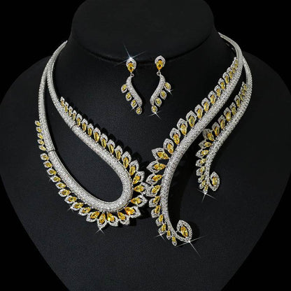 Buy Center Zircon Necklace and Earring Set - Elegant Fashion Jewelry - Buy Center