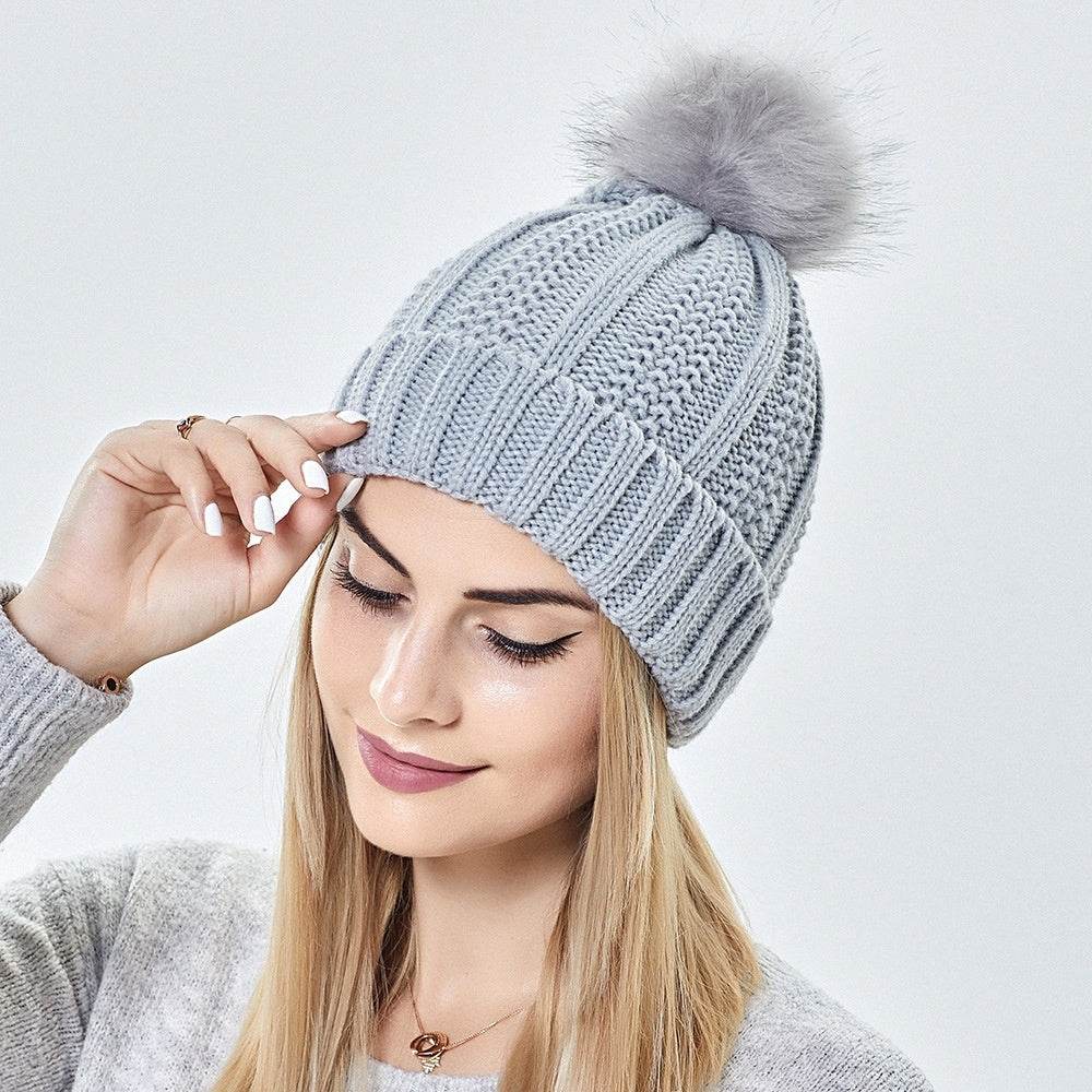 Stylish Woolen Cap - Trendy Knit Stretch Hat for Women, Warm & Windproof - Buy Center